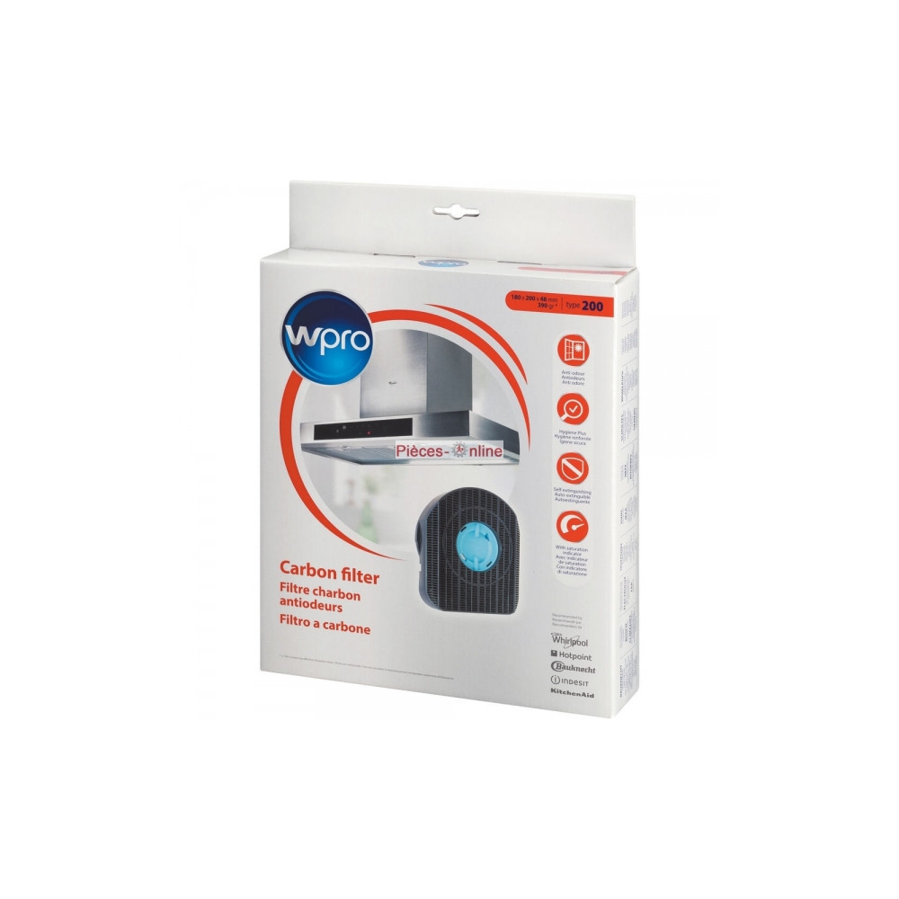 Filtre a charbon Wpro Type 200 CHF200 484000008577 Filtre a charbon Wpro Type 200 CHF200 484000008577