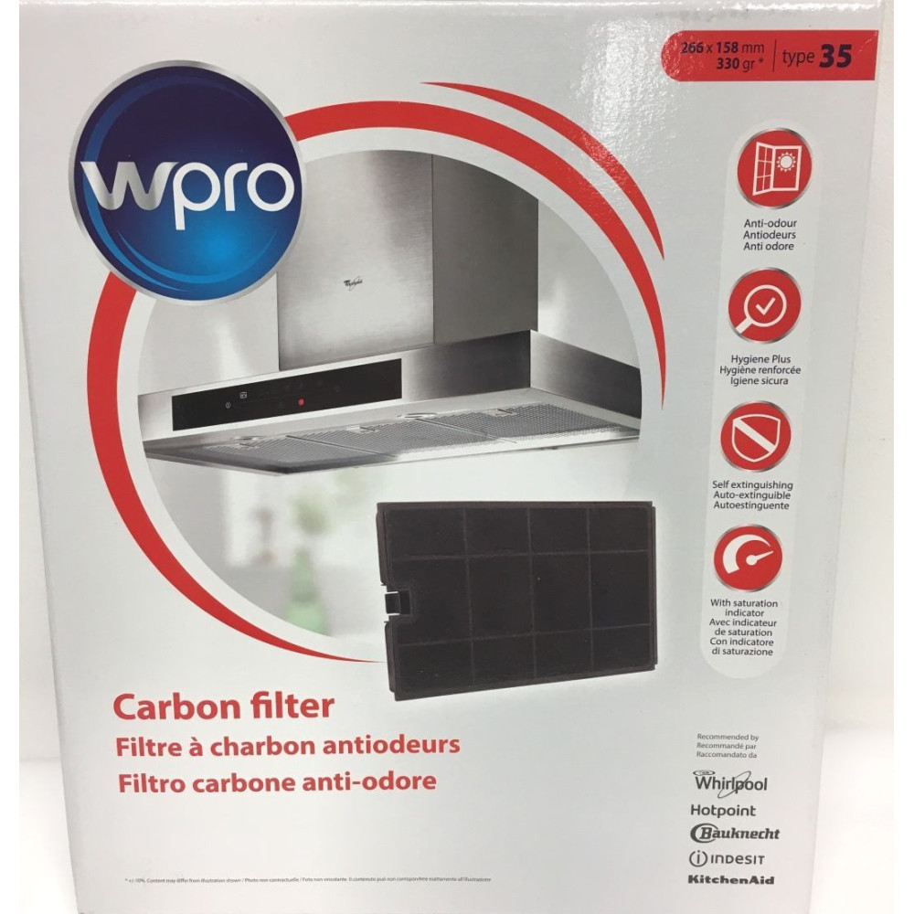 Filtre a charbon Wpro Type 35 CHF035 484000008675 Filtre a charbon Wpro Type 35 CHF035 484000008675