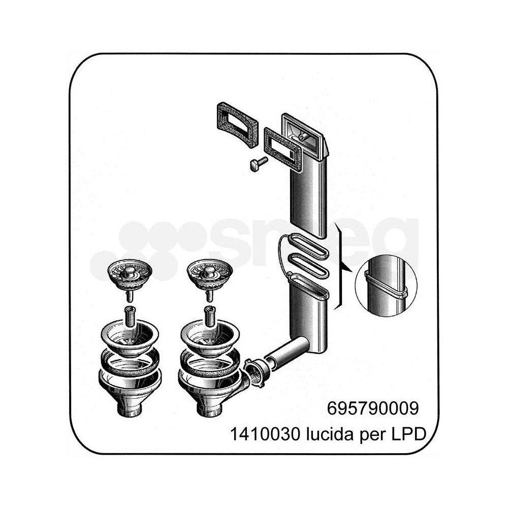 Bonde d'évier Smeg 695790009 Bonde d'évier Smeg 695790009
