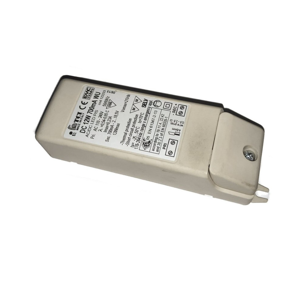 Transformateur ELICA TRF0096050B DC 12W 700mA WU 110-240V 50-60HZ Transformateur ELICA TRF0096050B DC 12W 700mA WU 110-240V 50-60HZ