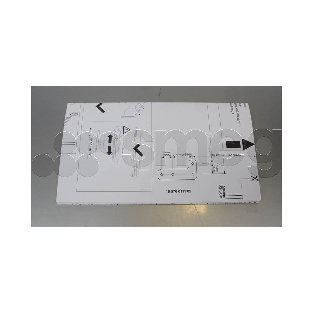 Plan installation kit habillage 715040200 Smeg Plan installation kit habillage 715040200 Smeg