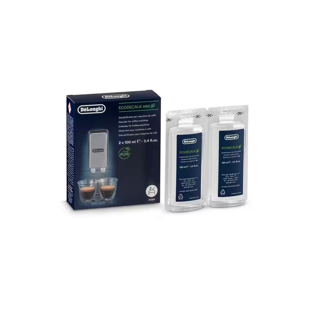 EcoDecalk Mini DLSC200 : Set de 2 Flacons de Détartrant 2x100 ml Delonghi EcoDecalk Mini DLSC200 : Set de 2 Flacons de Détartrant 2x100 ml Delonghi