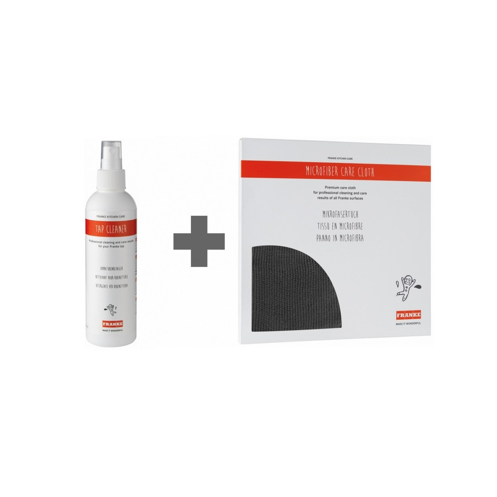 Set d'entretien avec nettoyant pour robinetterie Inox et Chrome Franke