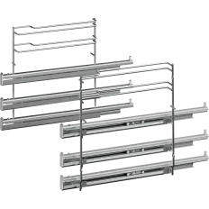 Paire de rails télescopiques 3 niveaux pour four Bosch Siemens, référence 17006335