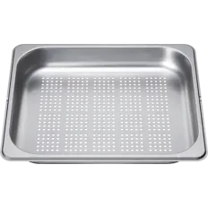 Plat en inox perforé 325x265mm pour four vapeur Bosch, référence 11008520