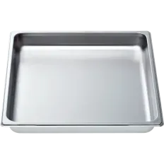 Grand plat en inox non perforé GN2/3 pour four vapeur Bosch, référence 11027159