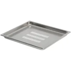 Plat inox GN 2/3 demi perforé pour four vapeur, référence 00701456