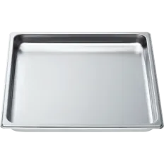 Plat inox GN 2/3 non perforé pour four vapeur Bosch, référence 00741839