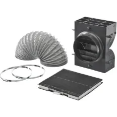 Kit de démarrage pour hotte en mode recyclage référence 00744076 avec filtre à charbon actif, flexible et conduit d'air