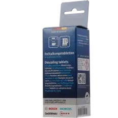 Boîte de 6 pastilles détartrantes 18g pour machine à café et bouilloire Bosch, référence 00312453