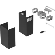 Cheminée noire évacuation et recyclage 500-990 mm pour hotte Roblin référence 112.0581.083